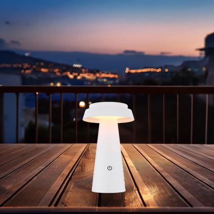 Globo - LED solcellelampe m. touch-funktion dæmpbar LED/4W/3,7W IP54 hvid