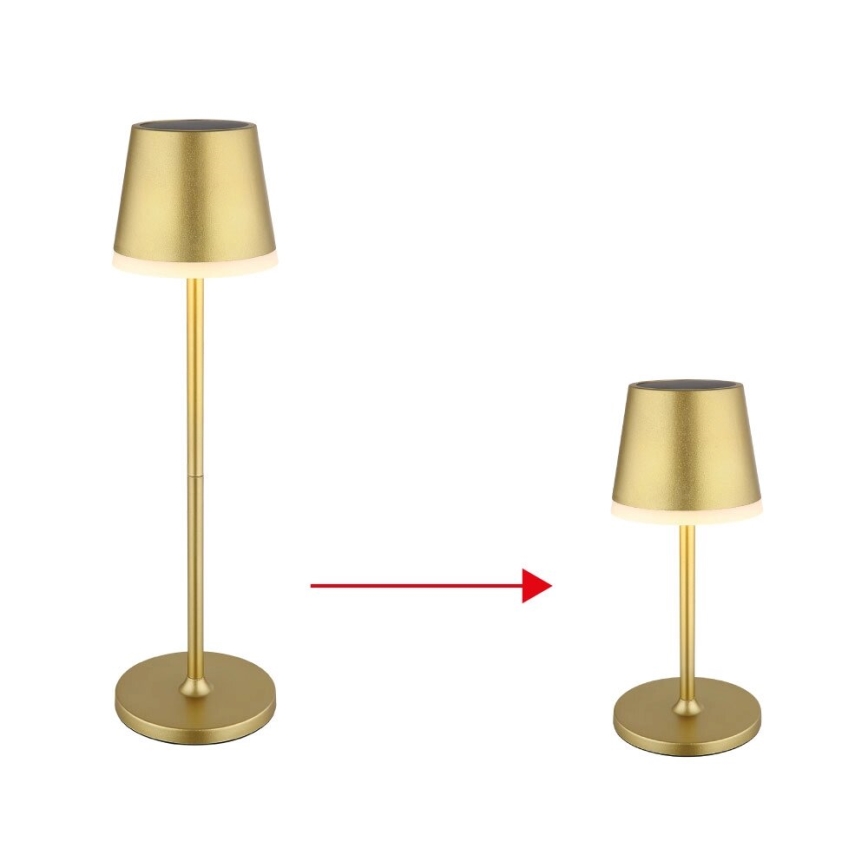 Globo - LED solcellelampe LED/0,6W/3V 3000K IP44 guldfarvet