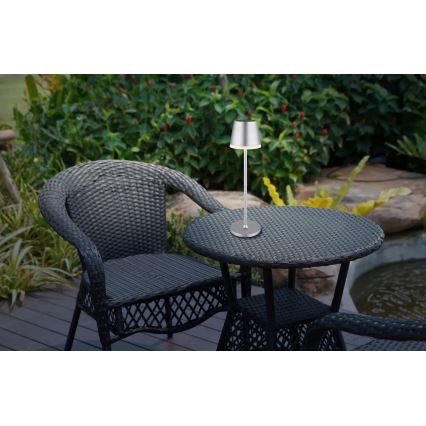 Globo - LED solcellelampe LED/0,6W/3V 3000K IP44 mat krom