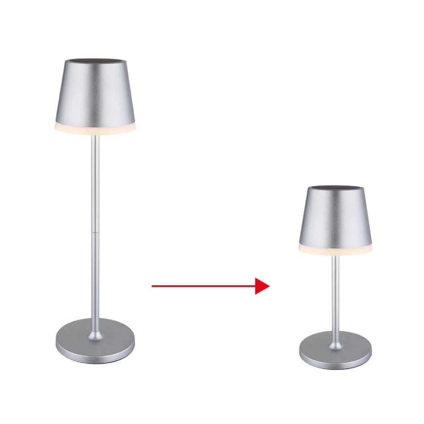 Globo - LED solcellelampe LED/0,6W/3V 3000K IP44 mat krom