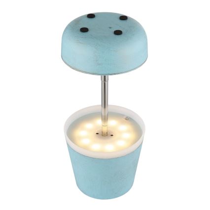Globo - LED solcellelampe 10xLED/0,06W/3V IP44 blå
