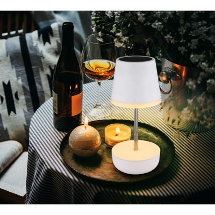 Globo - LED solcellelampe 10xLED/0,06W/3V IP44 800 mAh hvid