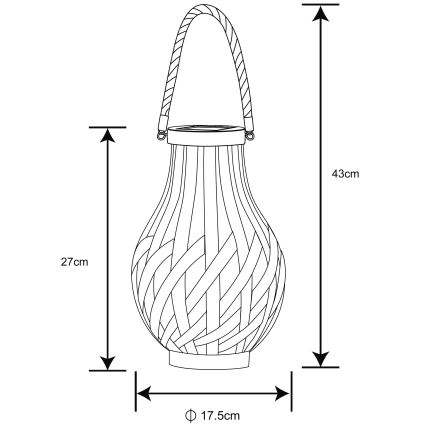 Globo - LED solcellelampe LED/0,06W/3V IP44 bambus