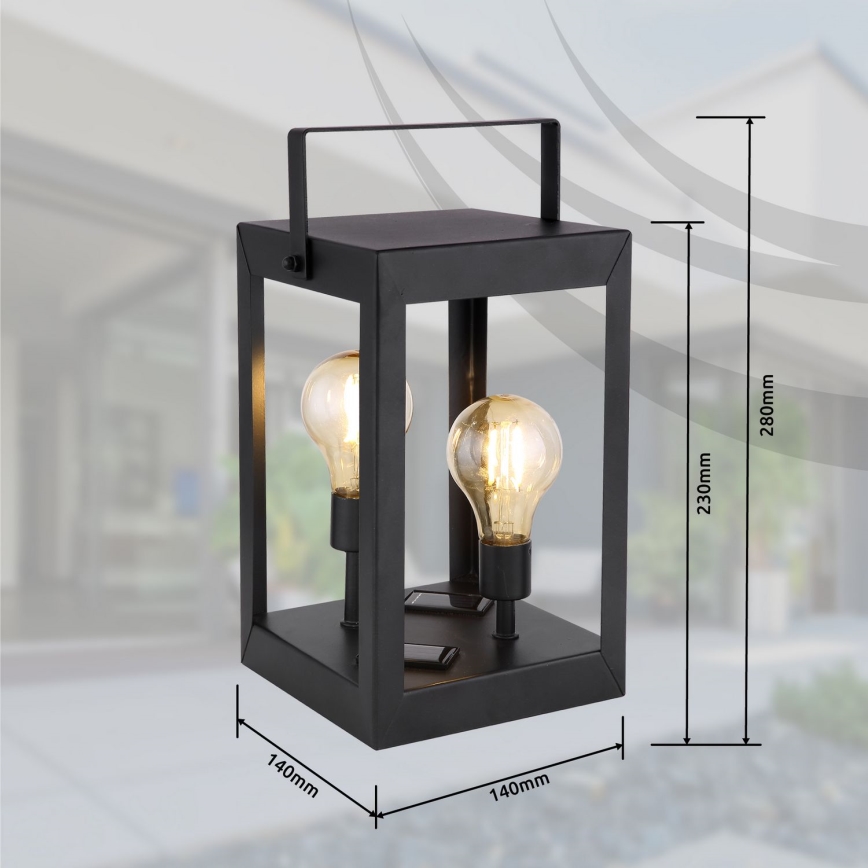 Globo - LED solcellelampe 2xLED/0,06W/3V IP44
