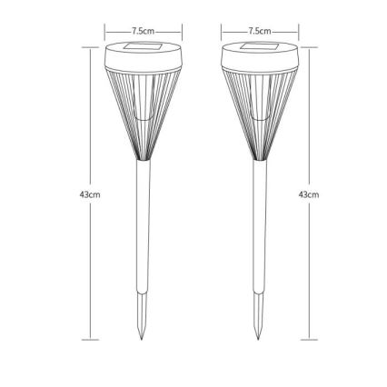 Globo - SÆT 2x LED solcellelampe LED/0,1W/1,2V IP44 300 mAh
