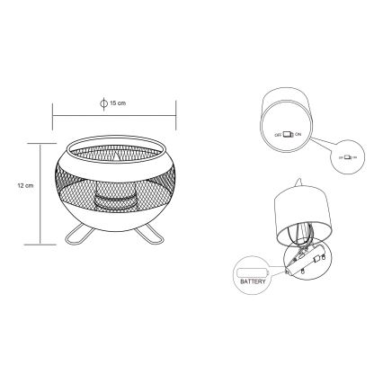 Globo - LED solcellelampe LED/1,2V IP44