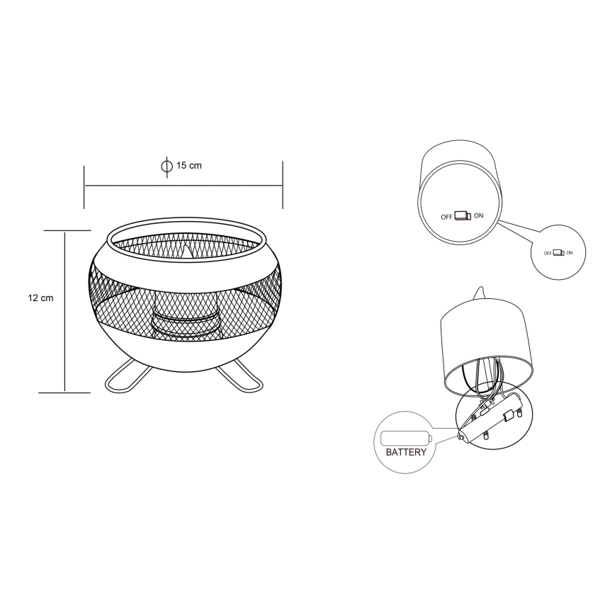 Globo - LED solcellelampe LED/1,2V IP44