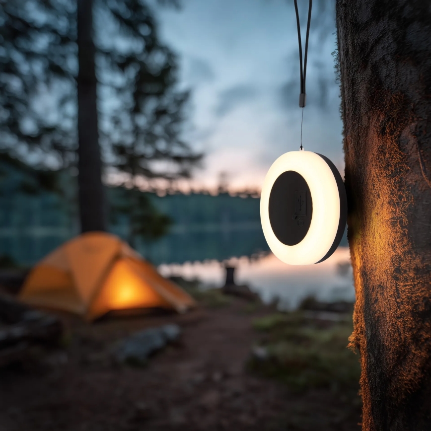 Globo - Bærbar LED-solcellelampe, 3 W, 3,7 V, IP54, 2200 mAh
