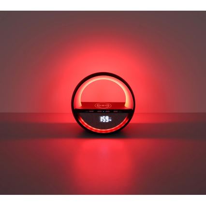 Globo - LED RGBW berøringsbetjent genopladelig bordlampe med højttaler og trådløs QI-opladning LED/3,5W/5V 1800 mAh
