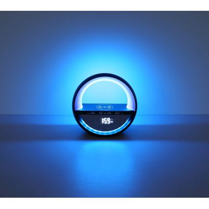 Globo - LED RGBW berøringsbetjent genopladelig bordlampe med højttaler og trådløs QI-opladning LED/3,5W/5V 1800 mAh