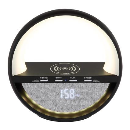 Globo - LED RGBW berøringsbetjent genopladelig bordlampe med højttaler og trådløs QI-opladning LED/3,5W/5V 1800 mAh