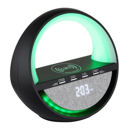 Globo - LED RGBW berøringsbetjent genopladelig bordlampe med højttaler og trådløs QI-opladning LED/3,5W/5V 1800 mAh