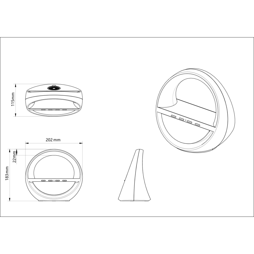 Globo - LED RGBW berøringsbetjent genopladelig bordlampe med højttaler og trådløs QI-opladning LED/3,5W/5V 1800 mAh