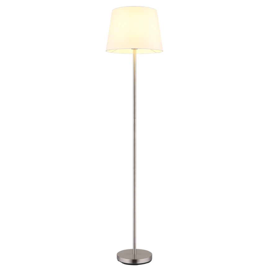 Globo - Gulvlampe 1xE27/40W/230V hvid/mat krom