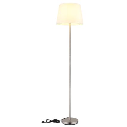 Globo - Gulvlampe 1xE27/40W/230V hvid/mat krom