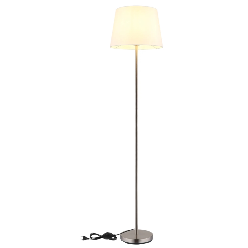 Globo - Gulvlampe 1xE27/40W/230V hvid/mat krom