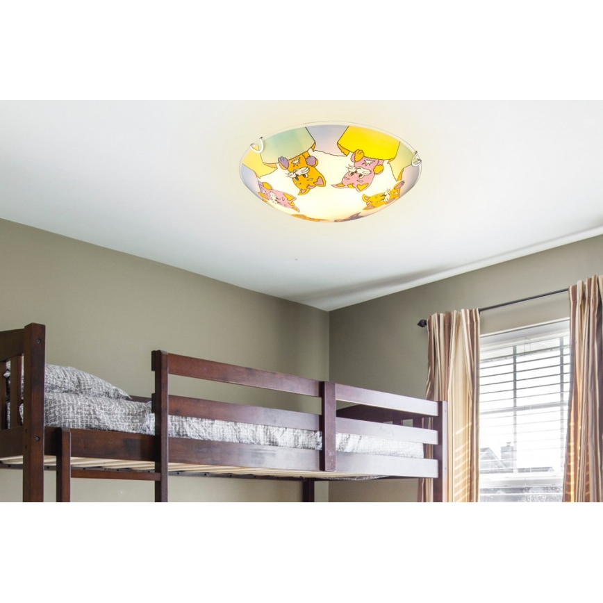 Globo - Loftslampe for børn 2xE27ILLU/60W/230V