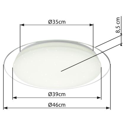 Globo - LED loftlampe dæmpbar LED/30W/230V 3000-6500K + fjernbetjening