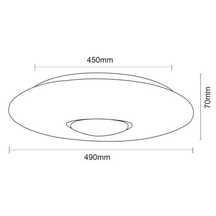 Globo - Loftlampe m. RGBW-farver dæmpbar LED/40W/230V 3000-6500K + fjernbetjening