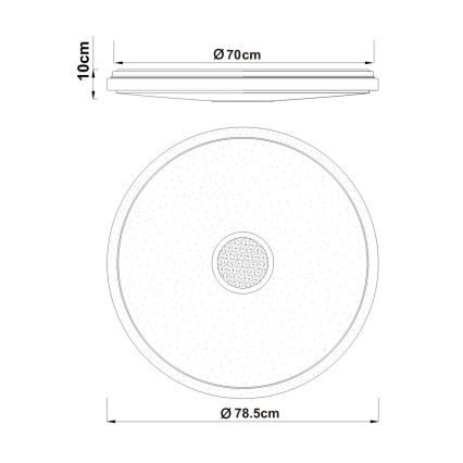 Globo - Dæmpbar LED-loftlampe LED/80W/230V 2700-6500K Ø 78,5 cm + fjernbetjening