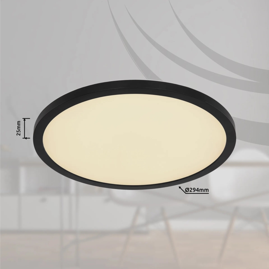 Globo - LED loftlampe til badeværelse m. RGB-farver dæmpbar LED/18W/230V 3000-6000K + fjernbetjening IP44 sort