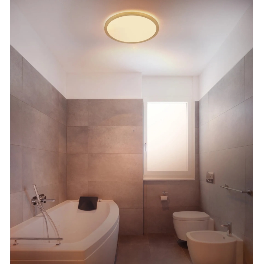Globo - LED loftlampe til badeværelse dæmpbar LED/18W/230V 3000K IP44 diameter 29,4 cm messing