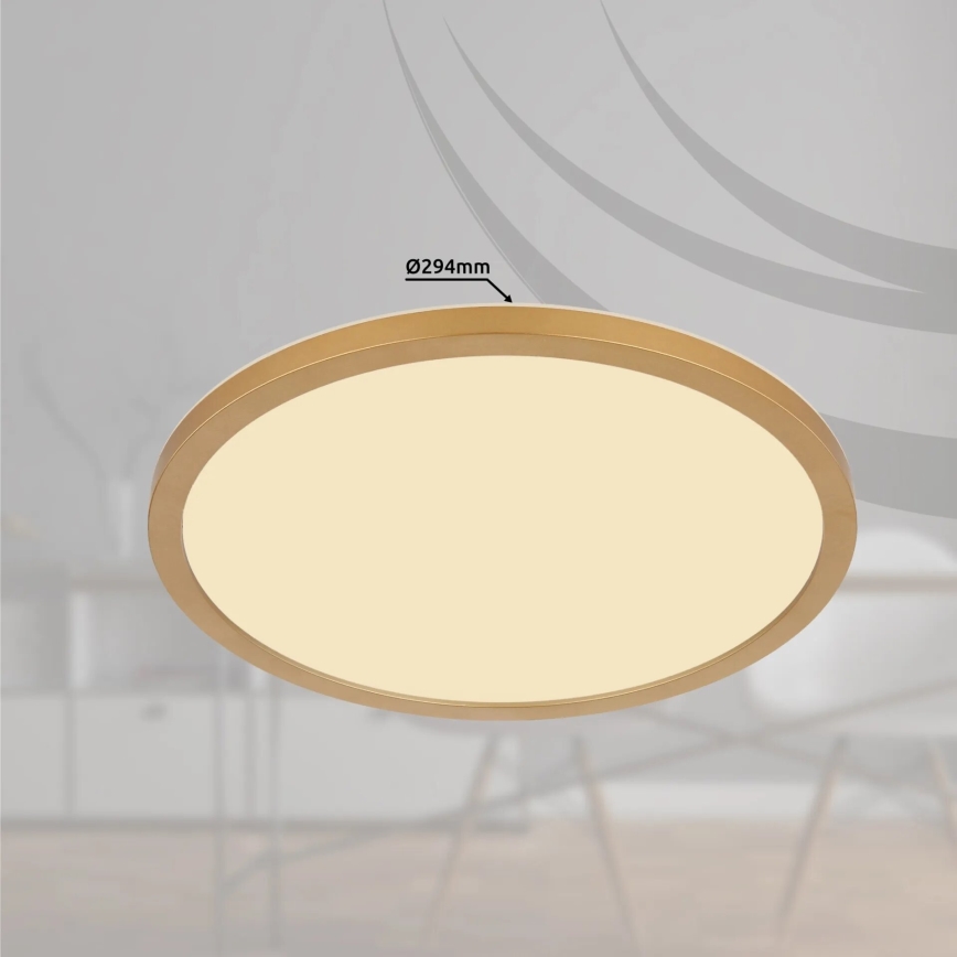 Globo - LED loftlampe til badeværelse dæmpbar LED/18W/230V 3000K IP44 diameter 29,4 cm messing