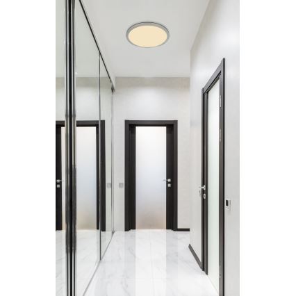 Globo - LED loftlampe til badeværelse dæmpbar LED/18W/230V diameter 29,4 cm IP44 mat krom