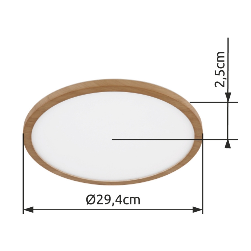 Globo - LED loftlampe til badeværelse dæmpbar LED/18W/230V diameter 29,4 cm IP44 brun