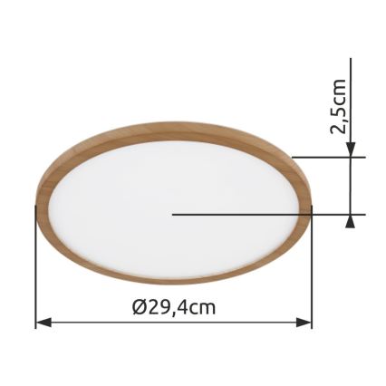 Globo - LED loftlampe til badeværelse dæmpbar LED/18W/230V diameter 29,4 cm IP44 brun