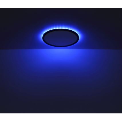 Globo - LED loftlampe til badeværelse m. RGB-farver dæmpbar LED/21W/230V 3000-6000K + fjernbetjening IP44 sort