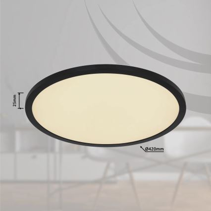 Globo - LED loftlampe til badeværelse m. RGB-farver dæmpbar LED/21W/230V 3000-6000K + fjernbetjening IP44 sort