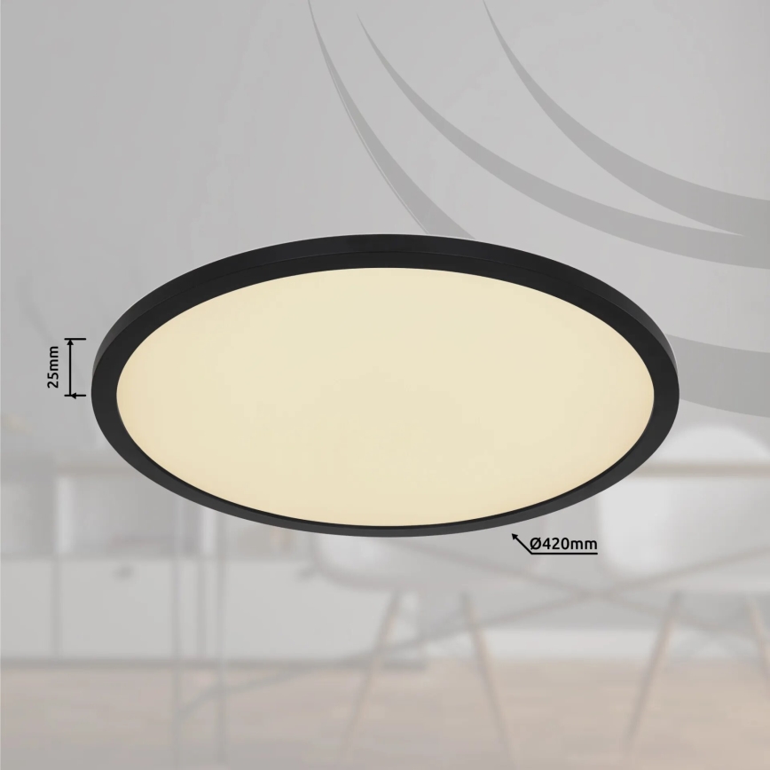 Globo - LED loftlampe til badeværelse m. RGB-farver dæmpbar LED/21W/230V 3000-6000K + fjernbetjening IP44 sort