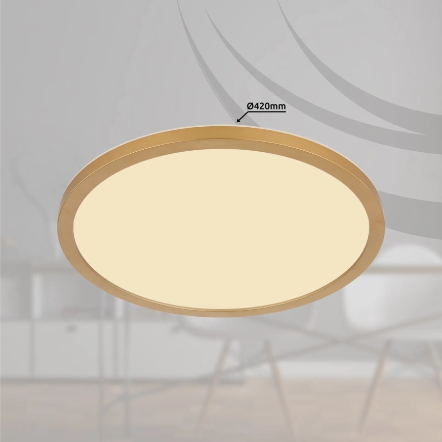 Globo - LED loftlampe til badeværelse dæmpbar LED/24W/230V 3000K IP44 diameter 42 cm messin