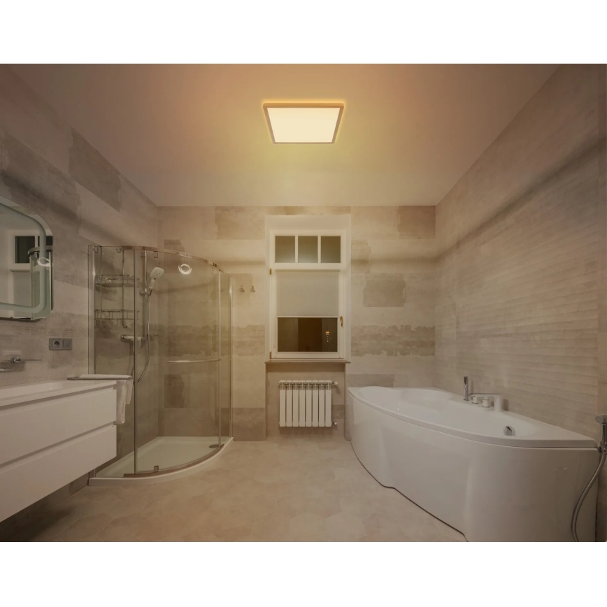 Globo - LED loftlampe til badeværelse dæmpbar LED/18W/230V 3000K IP44 29,4x29,4 cm messing