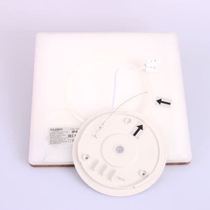 Globo - LED loftlampe til badeværelse dæmpbar LED/18W/230V 29,4x29,4 cm IP44 brun