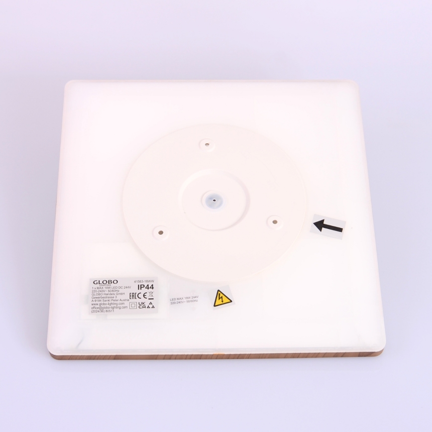 Globo - LED loftlampe til badeværelse dæmpbar LED/18W/230V 29,4x29,4 cm IP44 brun