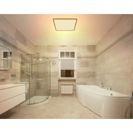 Globo - LED loftlampe til badeværelse dæmpbar LED/24W/230V 3000K IP44 42x42 cm messing