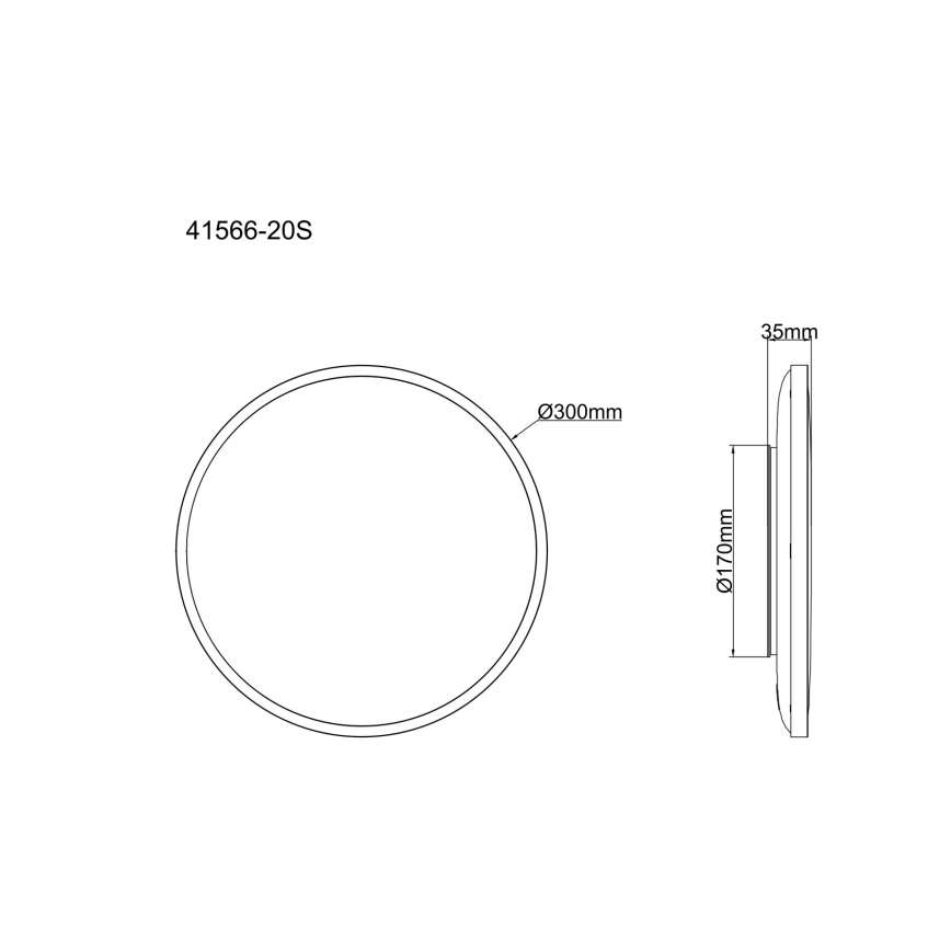 Globo - LED loftlampe LED/20W/230V 4000K Ø 30 cm sort