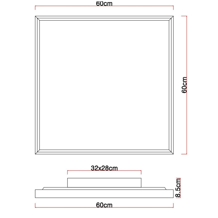 Globo - LED loftlampe LED/36W/230V 2700/4500/6500K 60x60 cm
