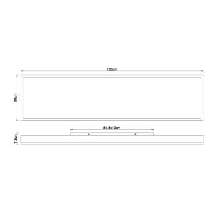 Globo - Dæmpbar LED-loftlampe LED/36W/230V 2700-6500K 30x120 cm + fjernbetjening