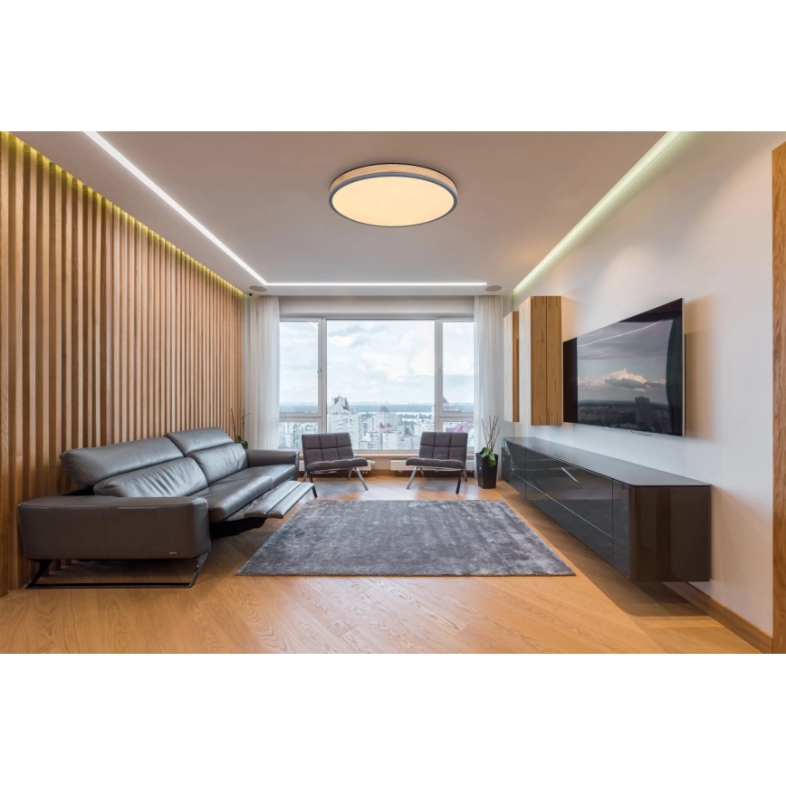 Globo - LED loftlampe dæmpbar LED/40W/230V 2700-6500K diameter 60 cm + fjernbetjening brun/grå