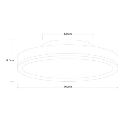 Globo - LED loftlampe dæmpbar LED/40W/230V 2700-6500K diameter 60 cm + fjernbetjening brun/grå