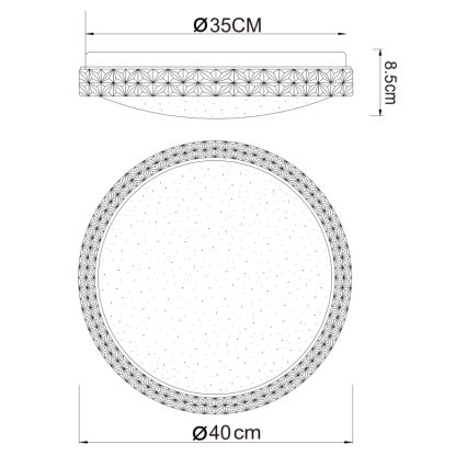 Globo - LED loftlampe LED/22W/230V 2700/4200/6500K diameter 40 cm