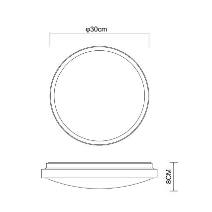 Globo - LED loftlampe LED/12W/230V 3000/4500/6000K diameter 30 cm