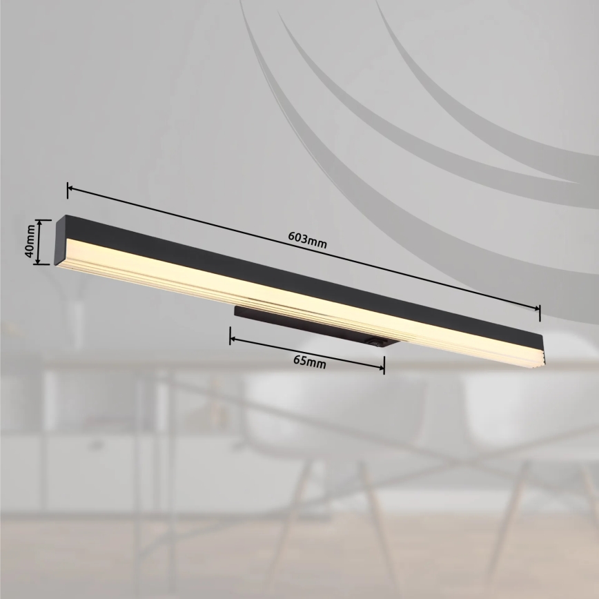 Globo - LED væglampe LED/12W/230V 3000K/6000K 60 cm sort