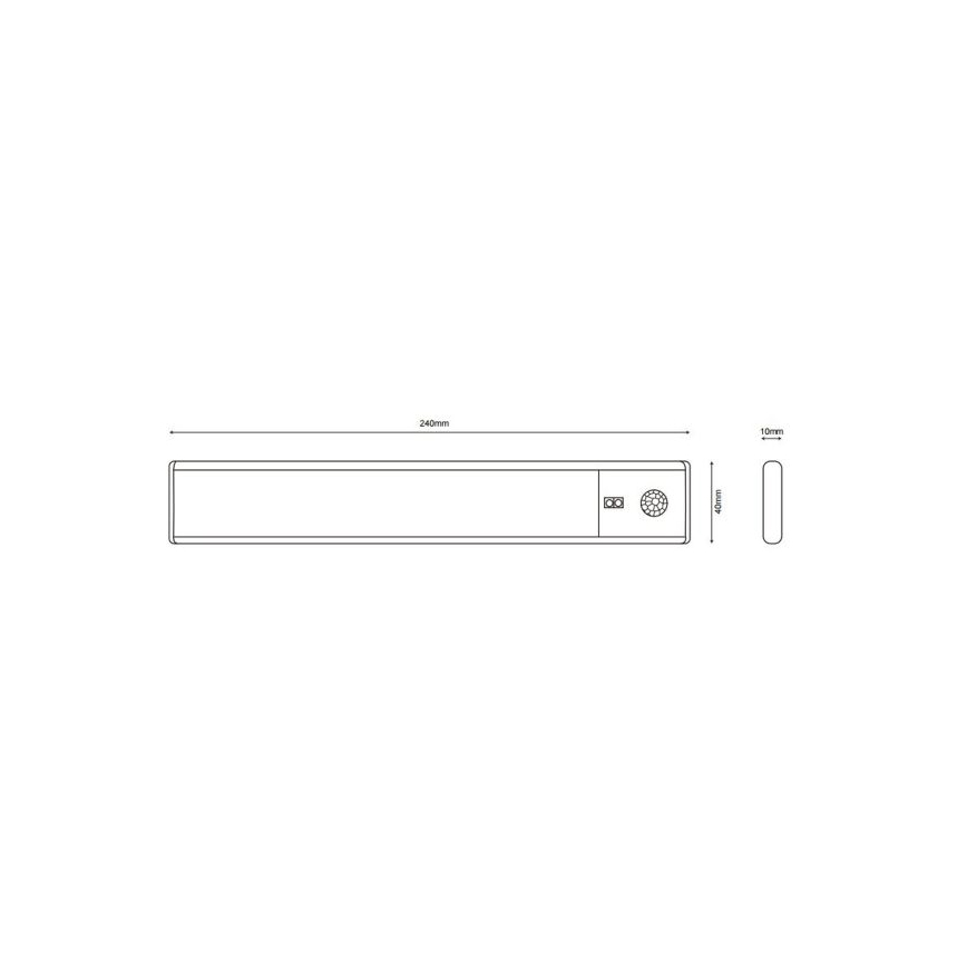 Globo - LED underskabslampe dæmpbar og genopladelig LED/1,4W/5V 4000K 1100 mAh 24 cm
