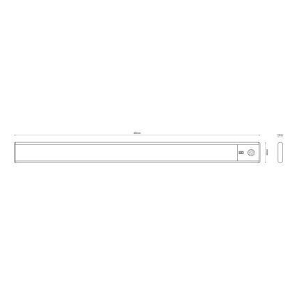 Globo - LED underskabslampe dæmpbar og genopladelig LED/2,5W/5V 4000K 1100 mAh 40 cm
