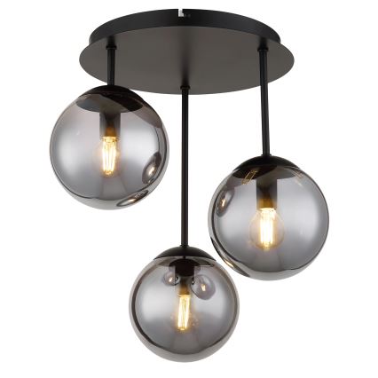 Globo - Overflademonteret lysekrone 3xE14/25W/230V, sort