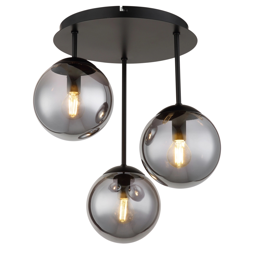 Globo - Overflademonteret lysekrone 3xE14/25W/230V, sort